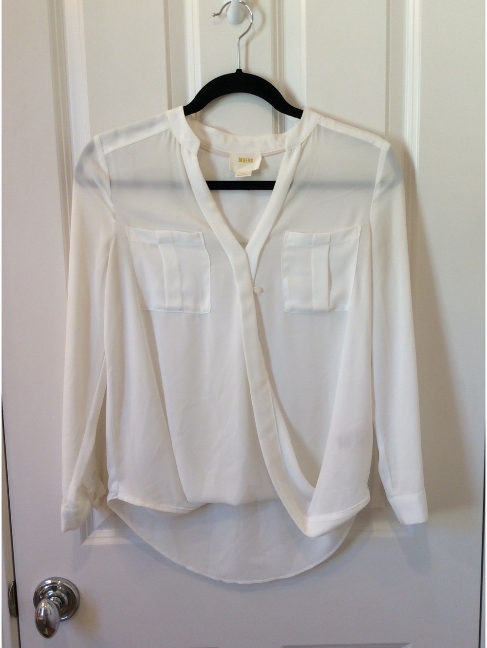 Maeve Anthropologie White Long Sleeve Blouse - 00P